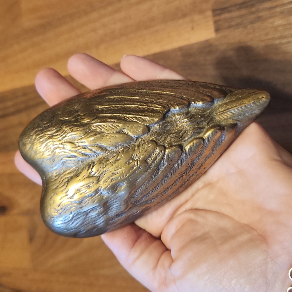 Golden Brass Angel Wings Nesting Trinket Dishes Set of Three